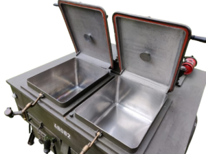 Feldküche Haas & Sohn mit Edelstahlkessel u. Gasbrenner